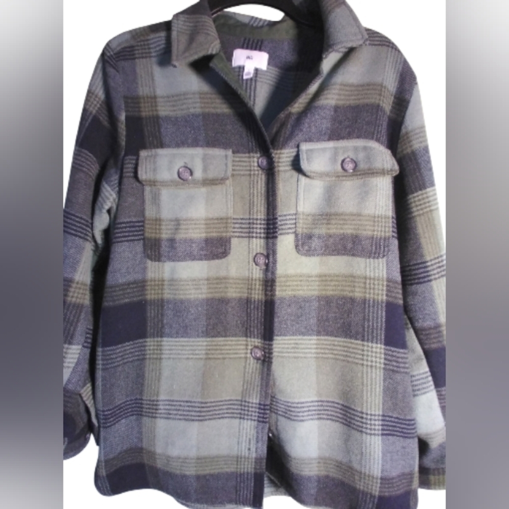 BP Womens Plaid Flannel Jacket Pockets Outdoors Size M Winter Hunting Casual